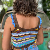 Bohemian Style Colorful Striped Knit Tank Top