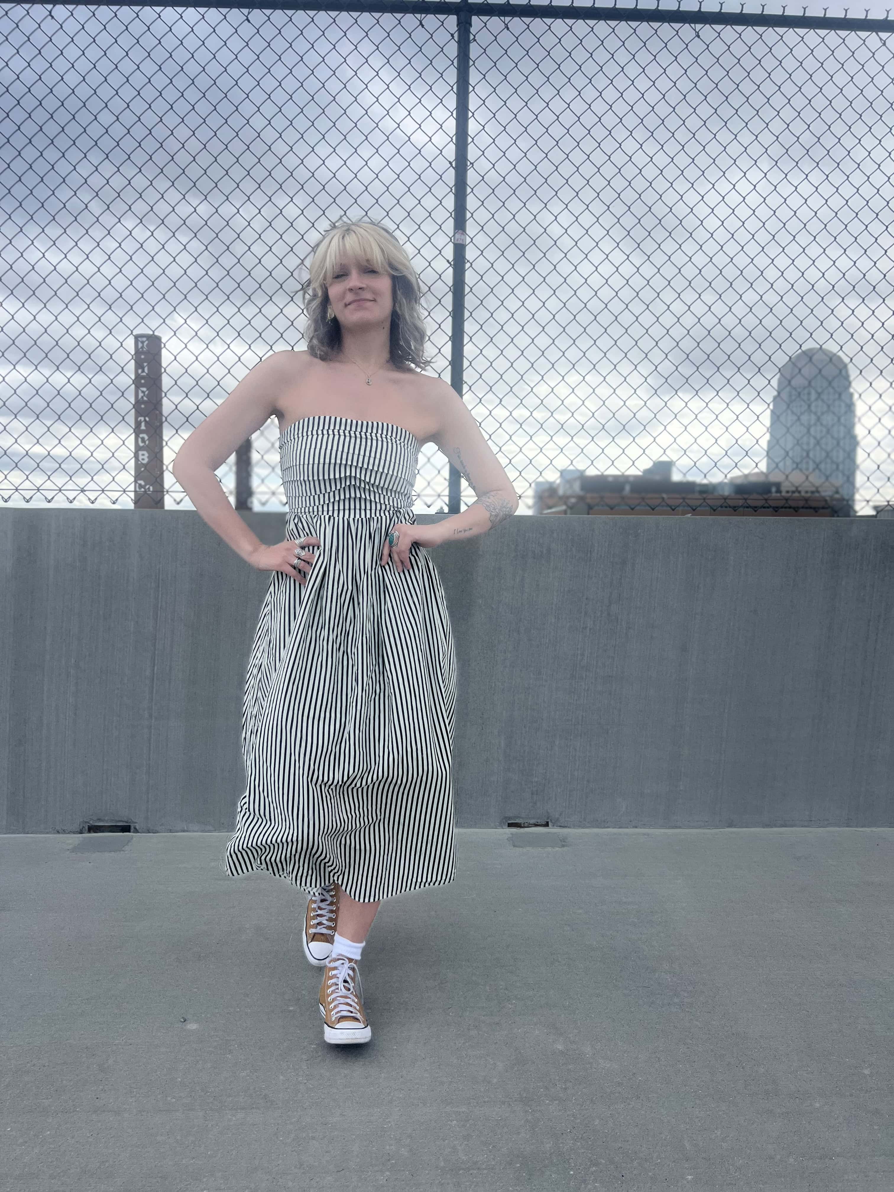 Striped Tube Strapless Maxi Dress