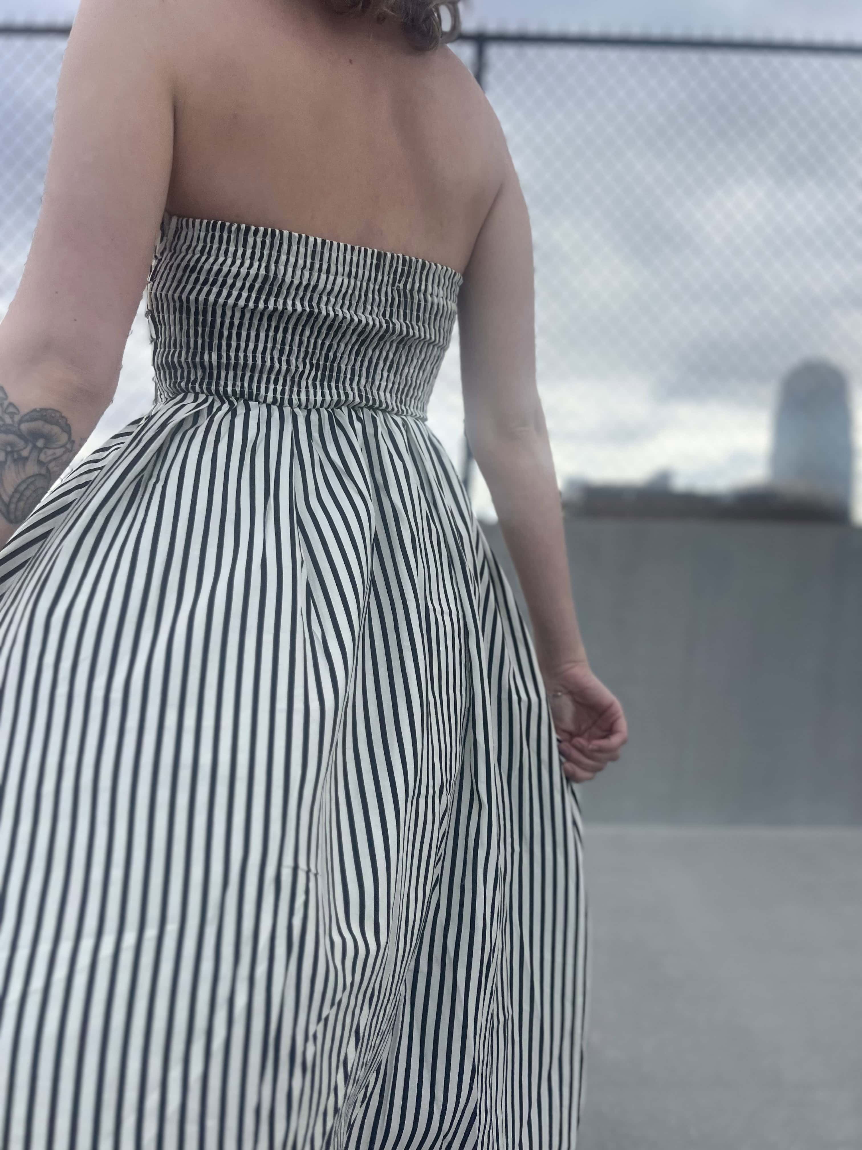 Striped Tube Strapless Maxi Dress