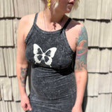 Vintage Wash Butterfly Graphic Tank Maxi Dress