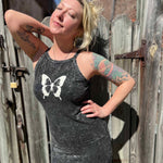 Vintage Wash Butterfly Graphic Tank Maxi Dress