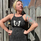 Vintage Wash Butterfly Graphic Tank Maxi Dress