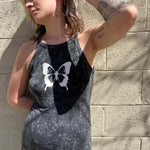 Vintage Wash Butterfly Graphic Tank Maxi Dress