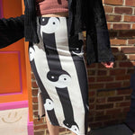 Yin Yang Print High Waist Midi Skirt
