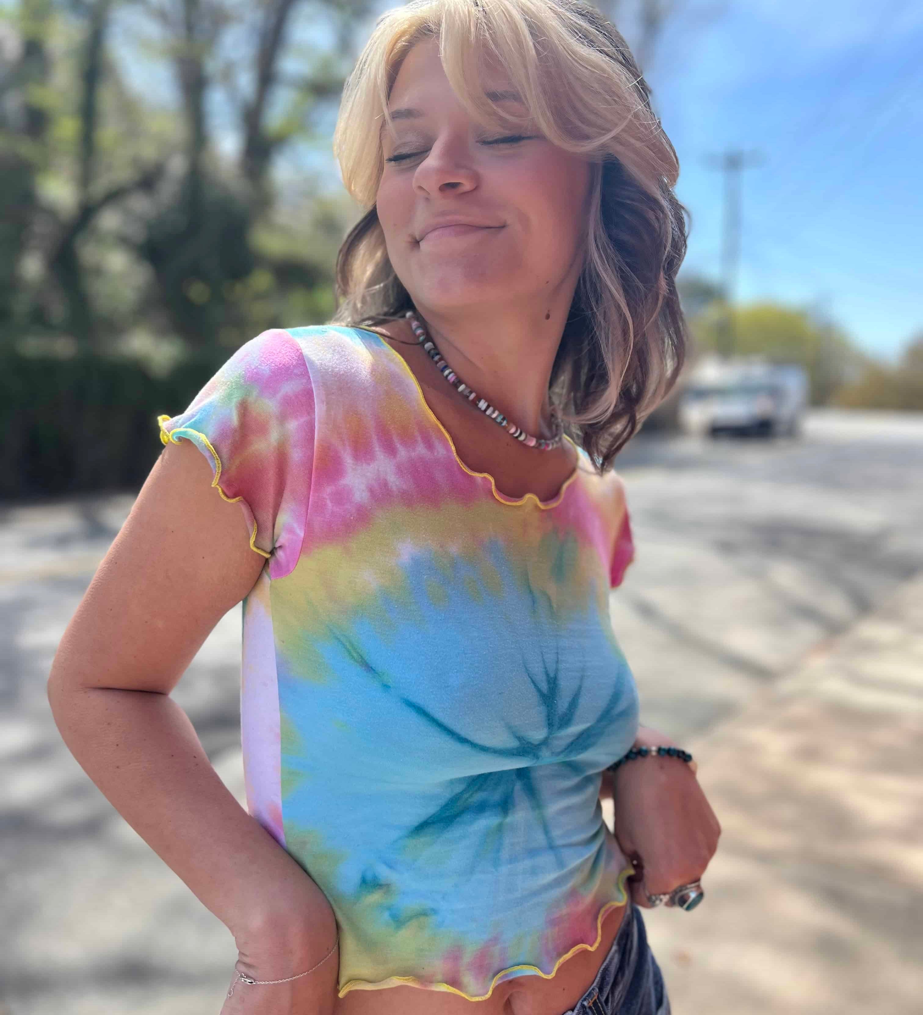 Tie Dye Baby Tee – Upcycled Vintage Graphic Tee