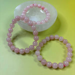 rose quartz crystal beaded bracelet 10mm