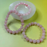 rose quartz crystal beaded bracelet 10mm