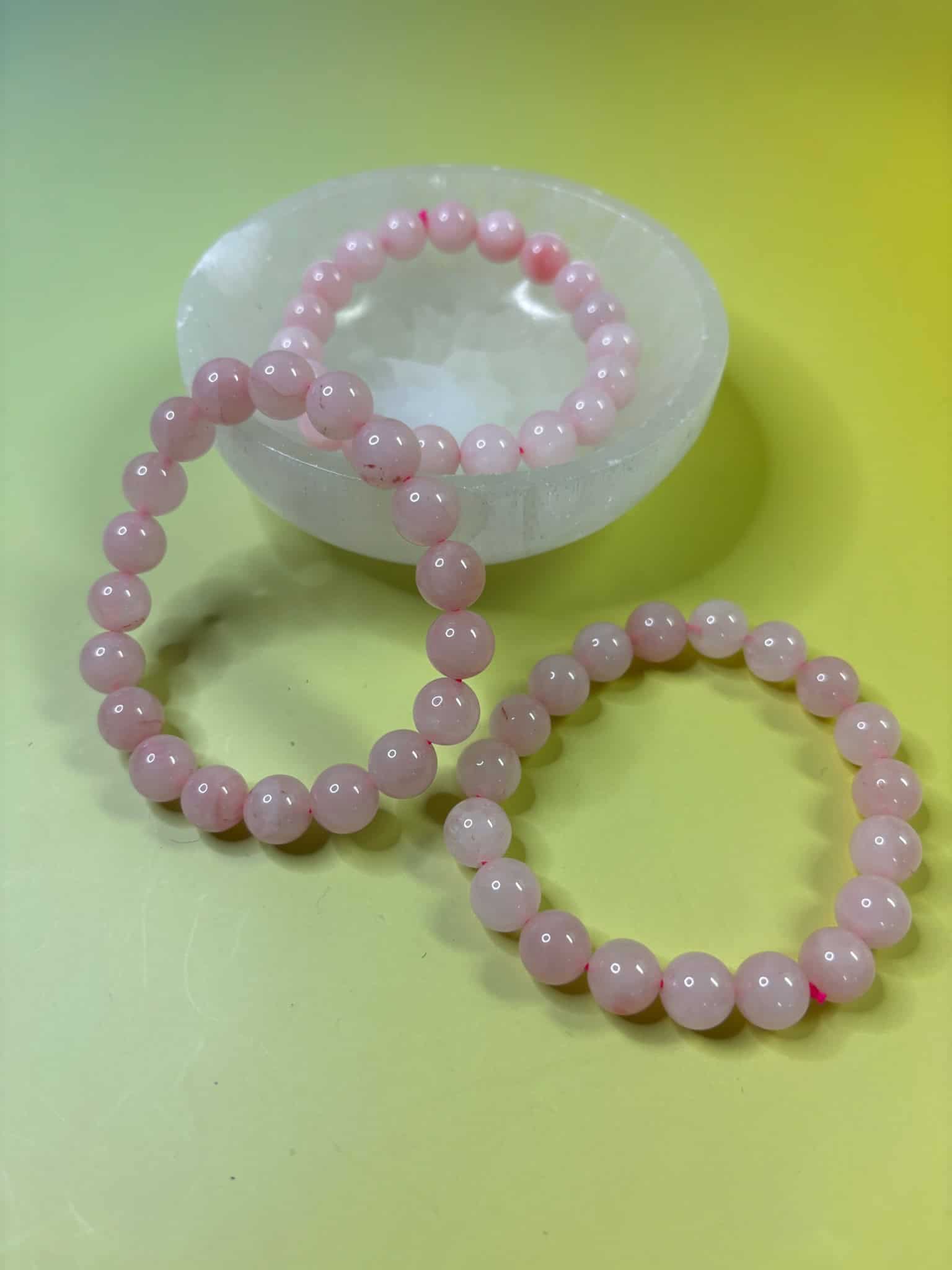 rose quartz crystal beaded bracelet 10mm
