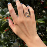 Sapphire Morganite Art Deco Ring