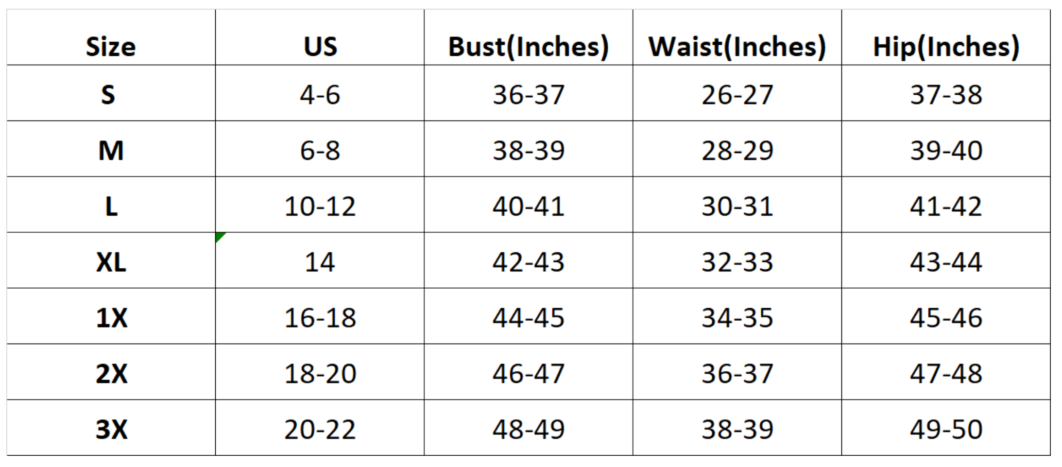Size Chart image Jane