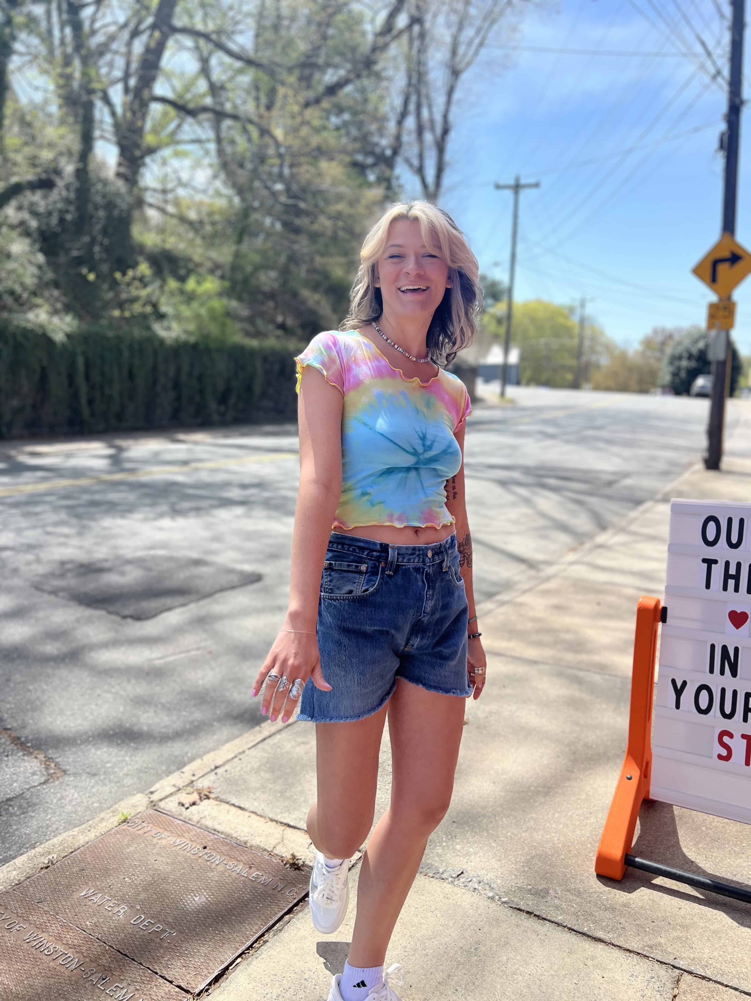 Tie Dye Baby Tee – Upcycled Vintage Graphic Tee