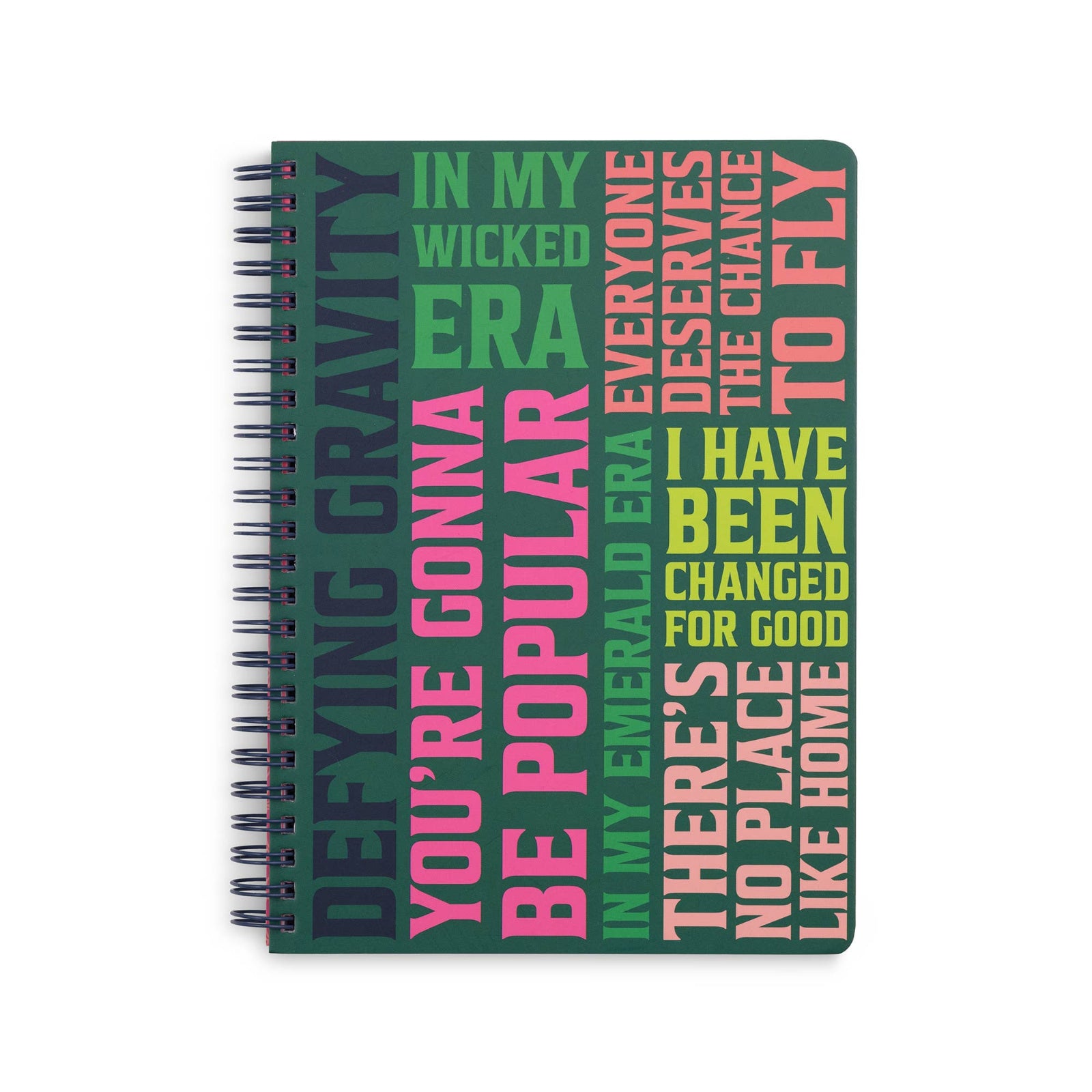 Wicked Notebook with colorful text design on a white background