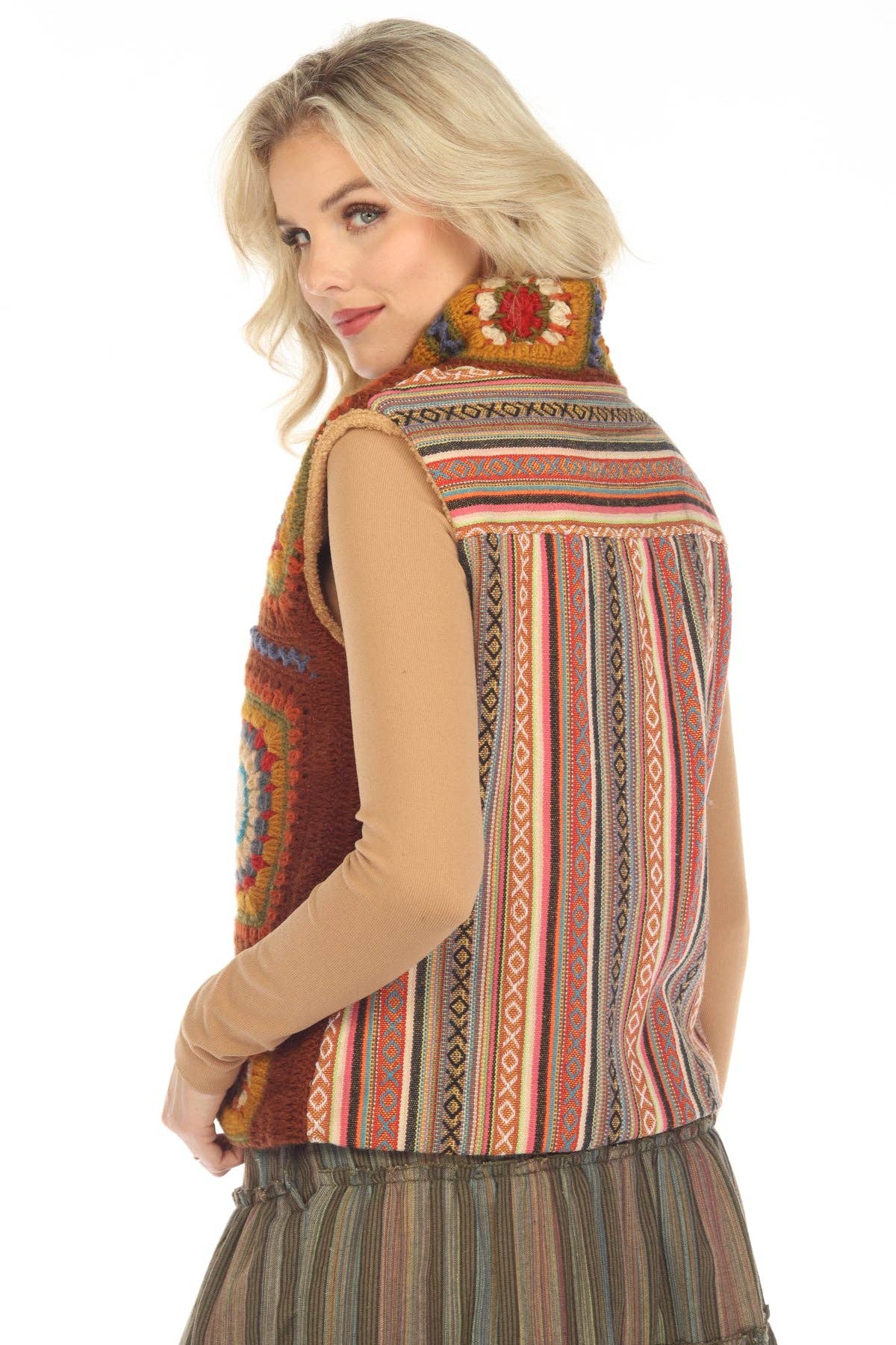 Crochet Mandala Fleece Lined Vest