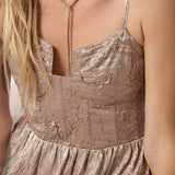 Metallic Corset Maxi Dress
