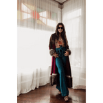 Jennafer Grace Burgundy Velvet Faux Fur Jacket