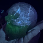 UV Reactive Volcanic Agate Crystal Skull