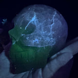 UV Reactive Volcanic Agate Crystal Skull