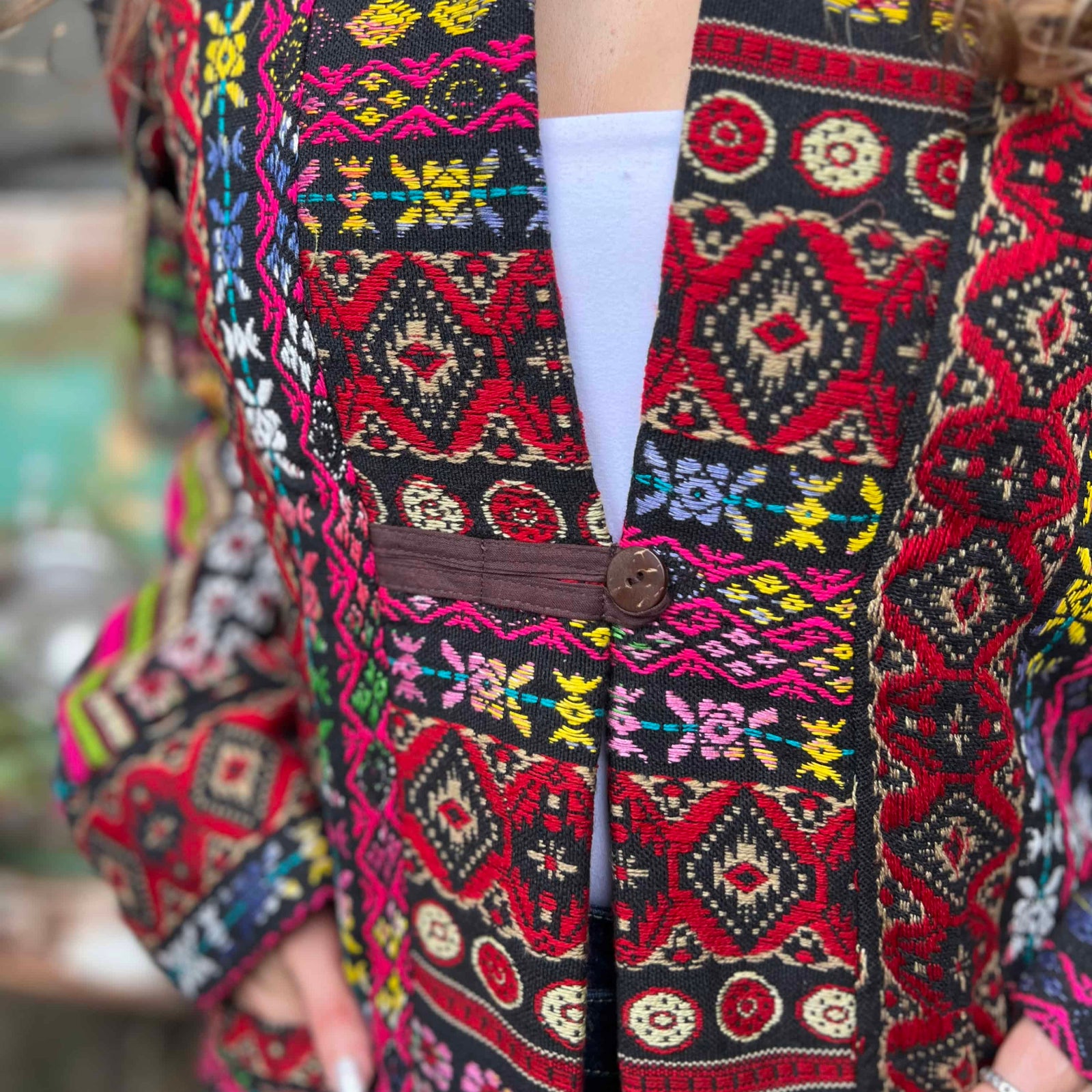 Hippie bohemian unisex longline trench coat styled in fashion outfit