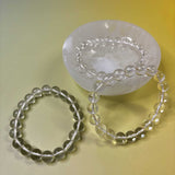 clear quartz 10mm crystal beaded bracelet