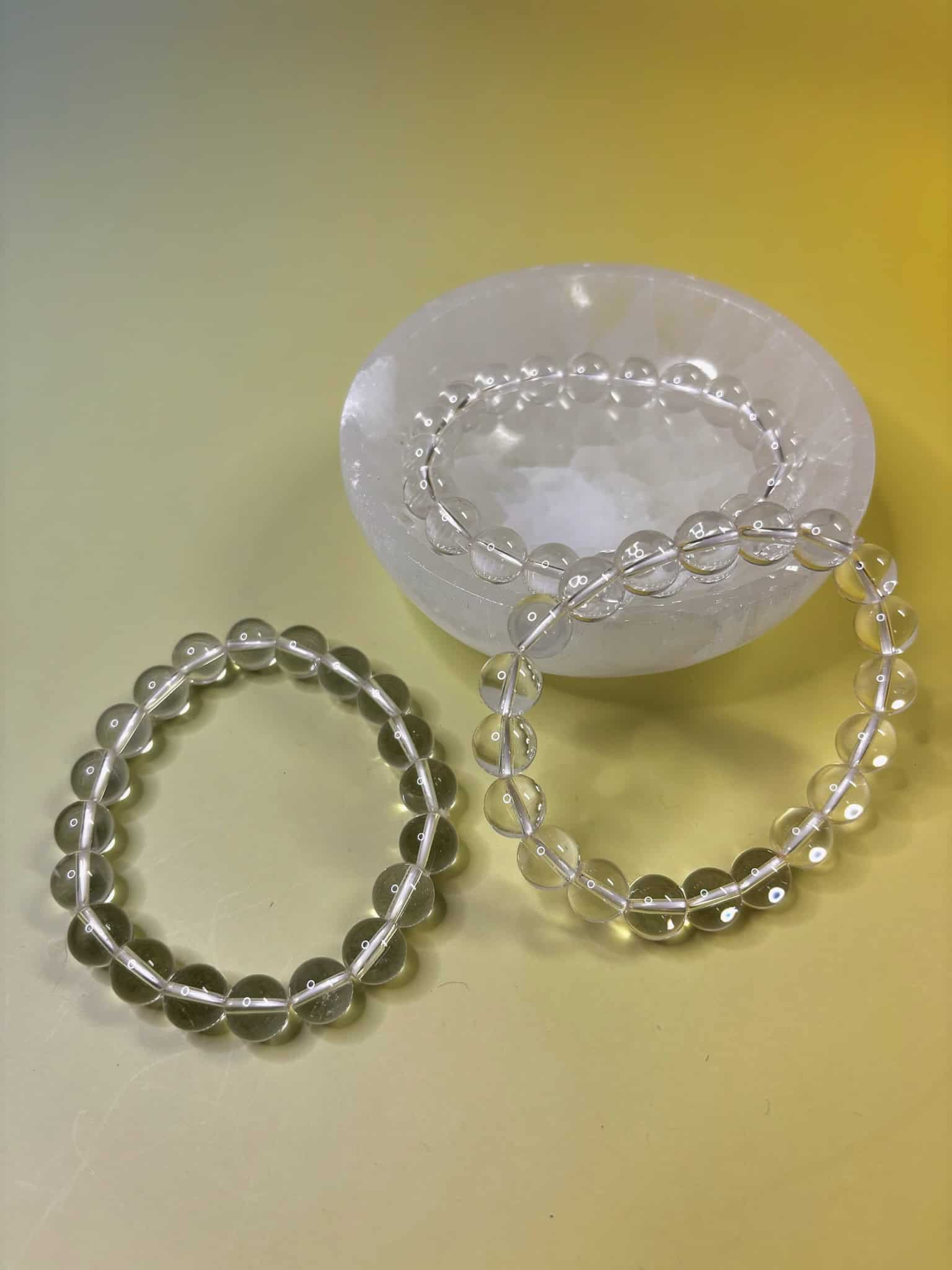 clear quartz 10mm crystal beaded bracelet
