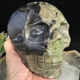 Rare Green & Red Uv Reactive Volcanic Agate Skull