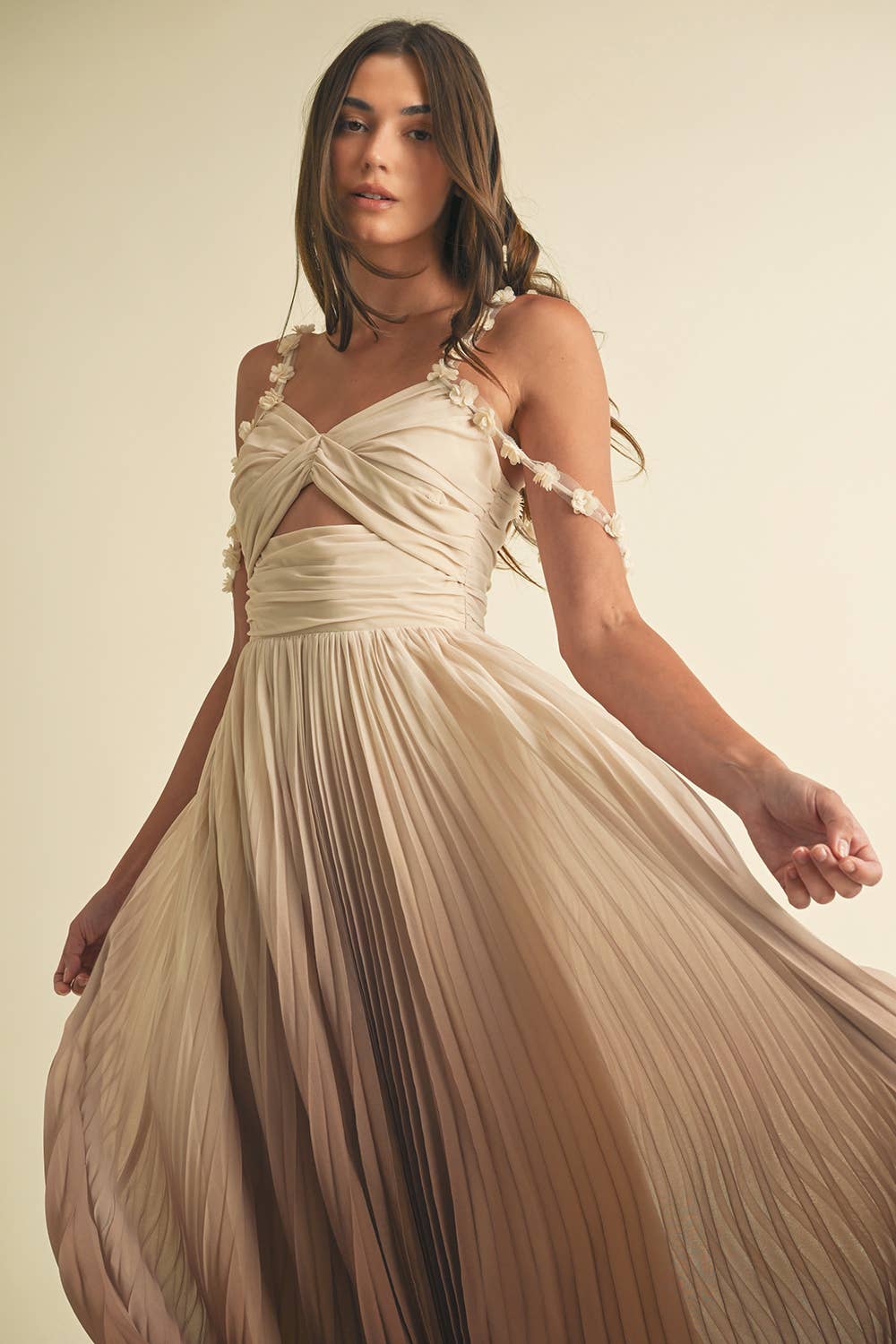 Ombre Pleated Maxi Dress The Boho Depot Ombre Pleated Maxi Dress The Boho Depot