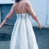 back view of minimalist bohemian midi dress
