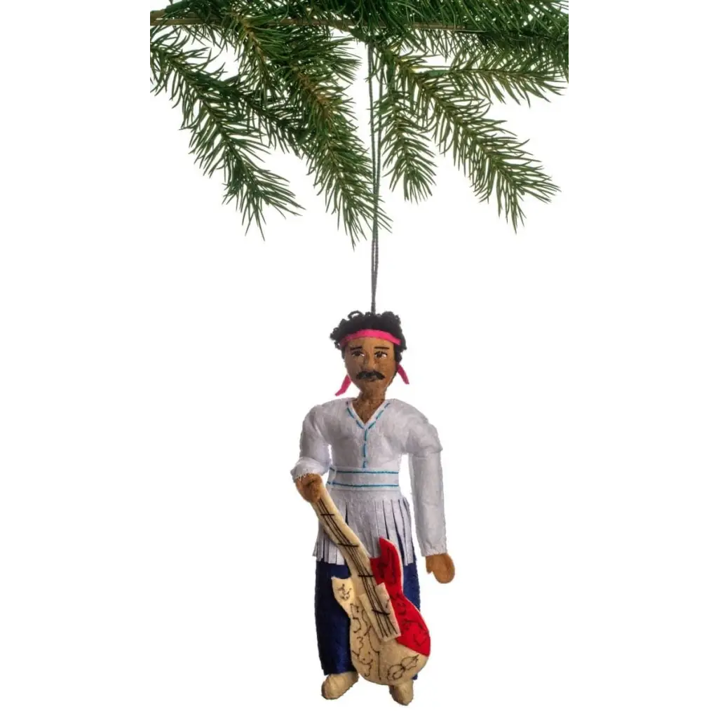 Jimi Hendrix Handmade Felt Ornament