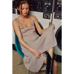 Lightweight Gauze Tiered Midi Dress - Small / Heather