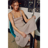 Lightweight Gauze Tiered Midi Dress - Small / Heather