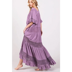 Maxi Dress Flowy Sweet Lace Trim - Dress