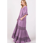 Maxi Dress Flowy Sweet Lace Trim - Dress