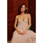 Maxi Dress Lace Trim Cami V-Neck - Medium / Chic Peach