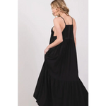 Maxi Dress Lace Trim Cami V-Neck - Dress