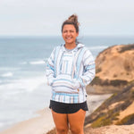 Mexican Poncho ’Baja Hoodie’ - White