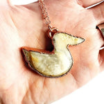 Moss Agate Duck Necklace