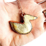 Moss Agate Duck Necklace