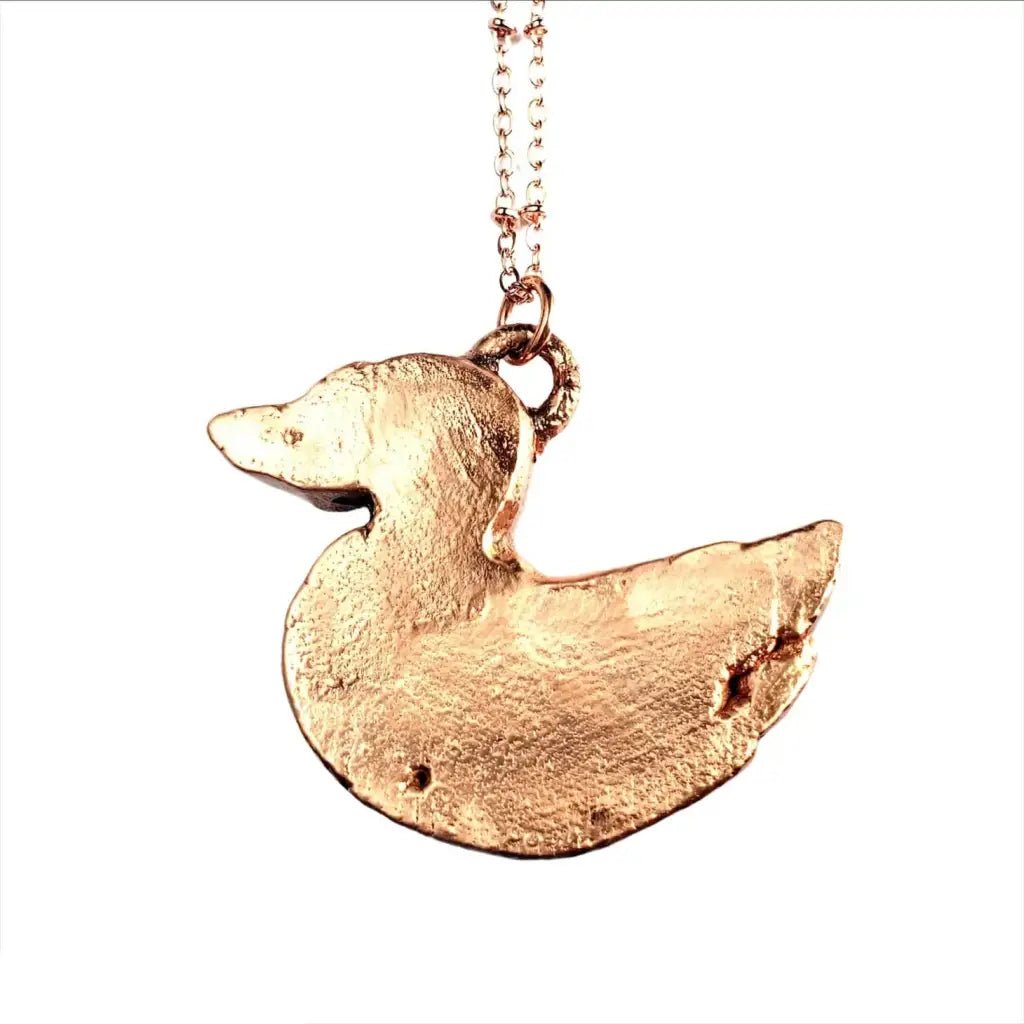 Moss Agate Duck Necklace