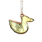 Moss Agate Duck Necklace