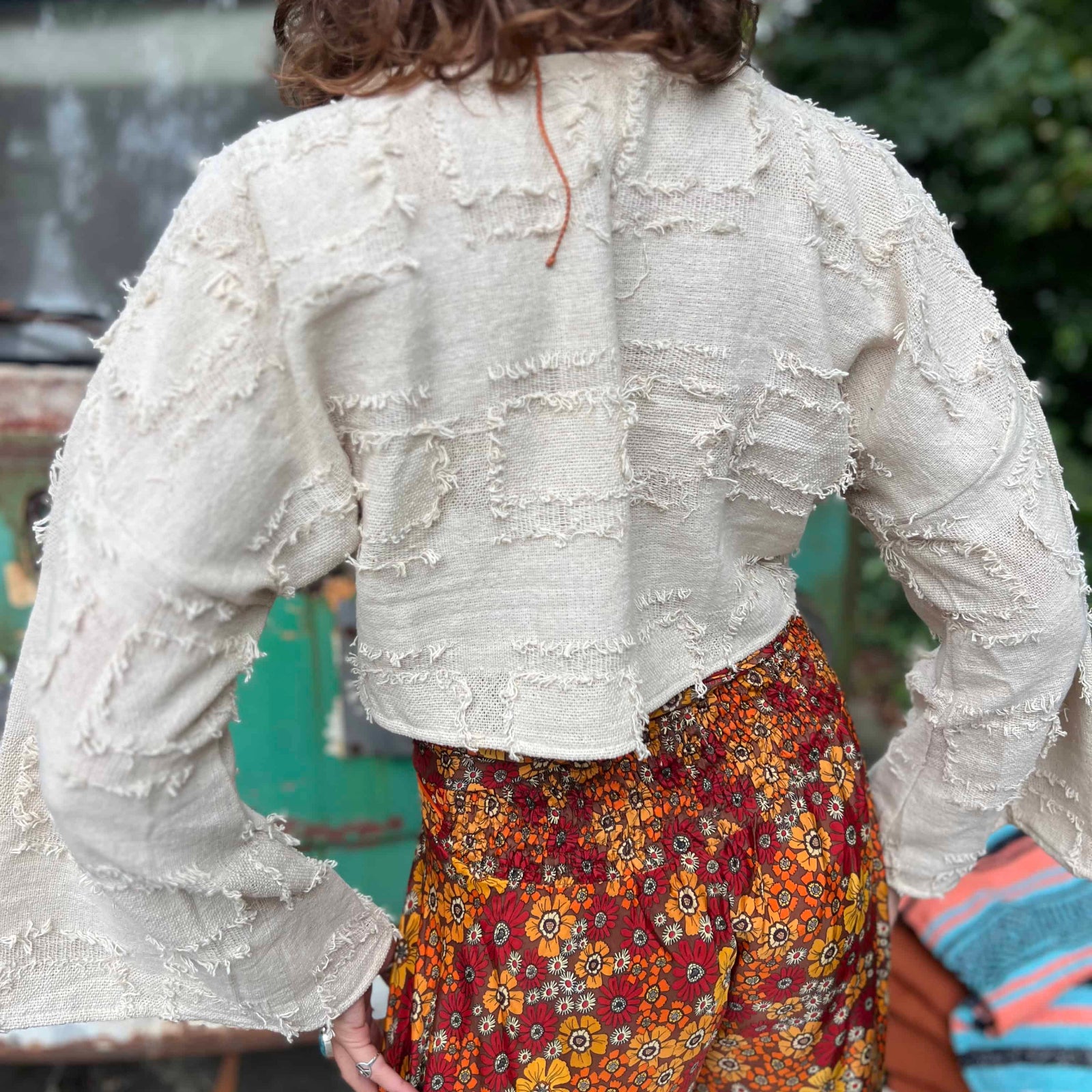 Natural cotton boho crop top for casual everyday wear