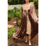 Open Front Satin Effect Kimono