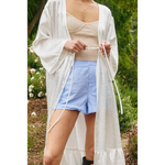 Open Front Satin Effect Kimono