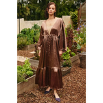 Open Front Satin Effect Kimono - S/M / Rose Taupe