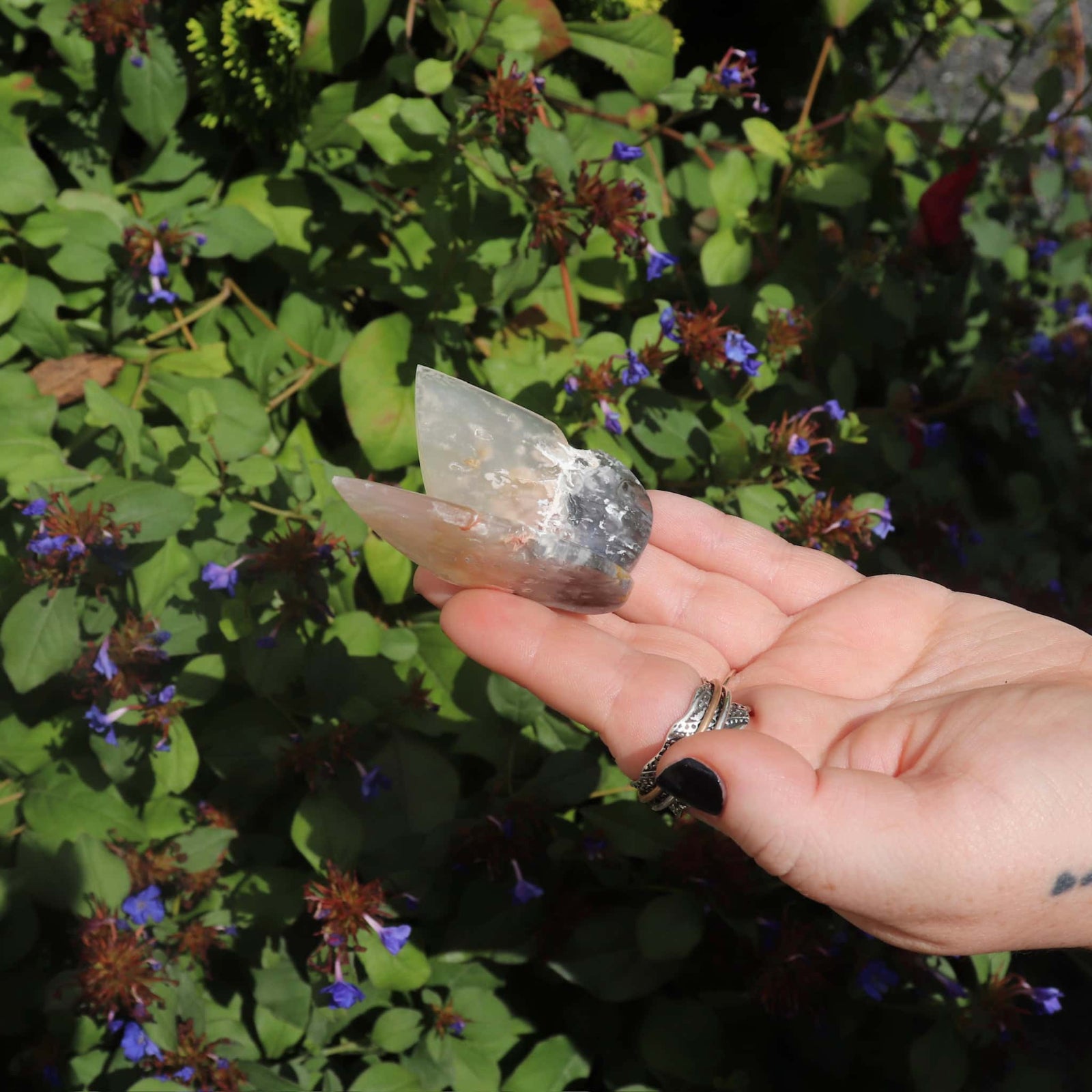 Hand-carved pink agate butterfly crystal figurine for healing and love