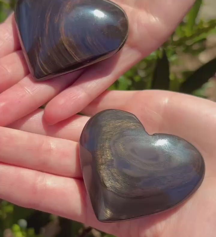 Brown Sheen Obsidian Crystal Heart