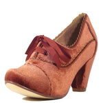 Rust Madison Velvet Retro Heels