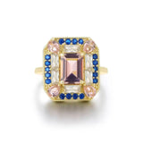 Sapphire Morganite Art Deco Ring