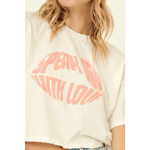 Speak Only with Love Vintage Cropped Graphic Tee