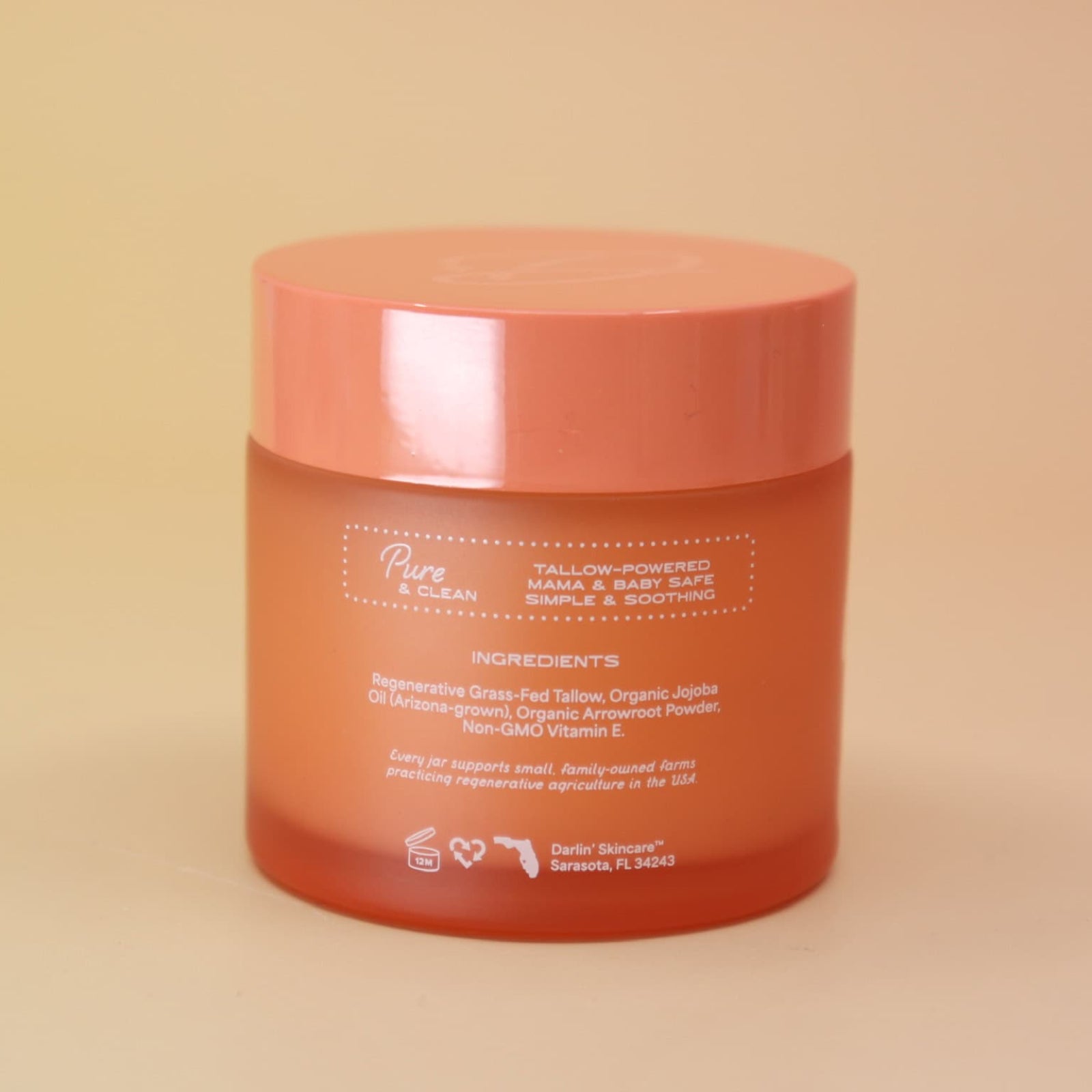 Unscented tallow moisturizer balm for minimalist and sensitive skincare
