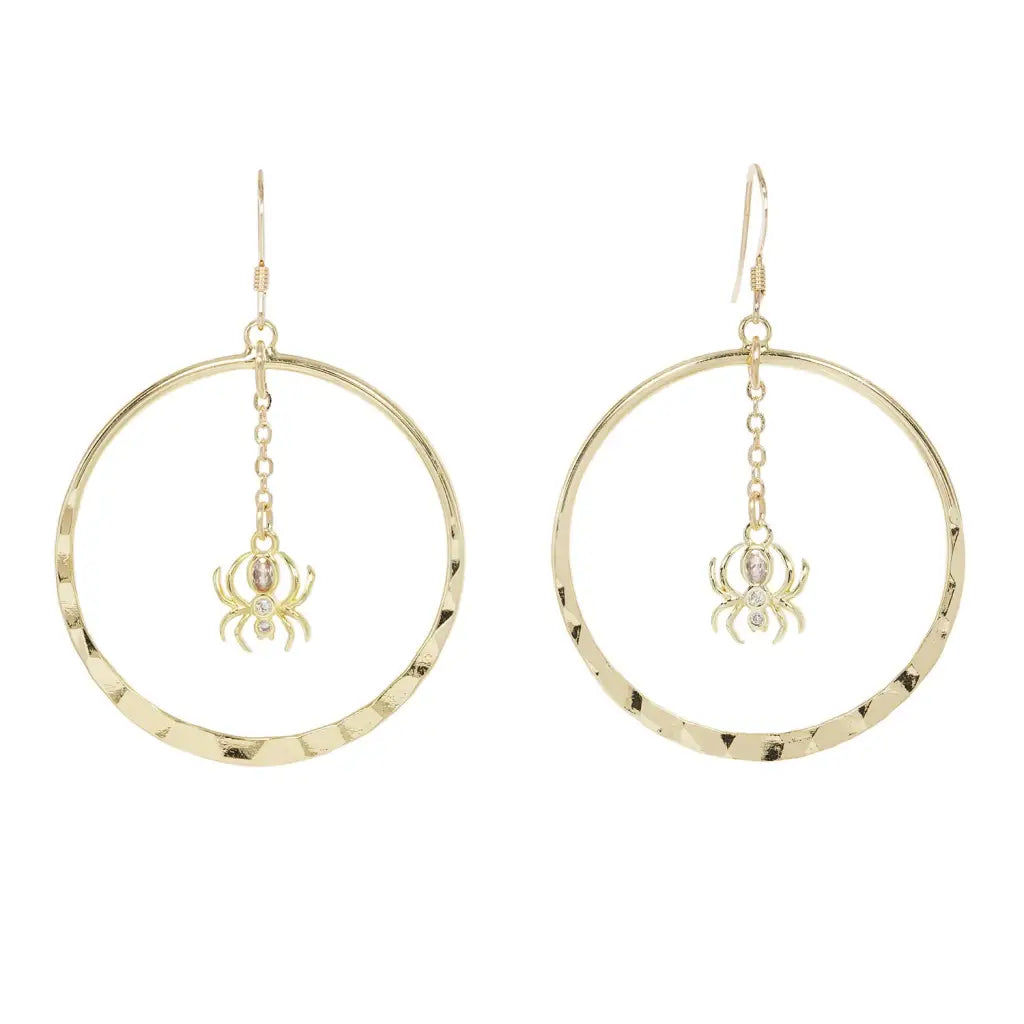 Gossamer Guardian Spider Hoop Earrings